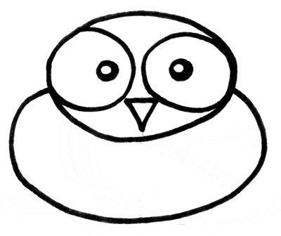 Step 3 of drawing an owl