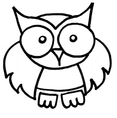 Step 5 of drawing an owl