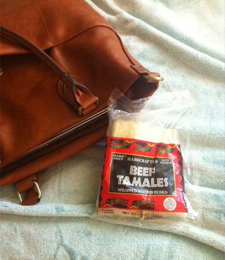 Beef tamales and purse