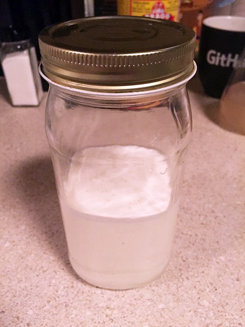 Cream in Jar for Homemade Butter