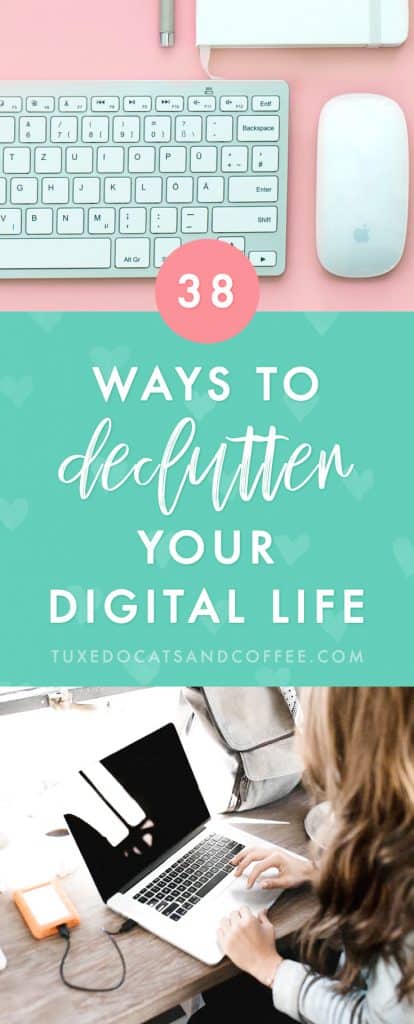 I LOVE decluttering! It’s honestly one of my favorite things in the whole world. So today I have a long blog post for you with over 30 ways to declutter your digital life. We’ll be tidying things up and decluttering what's no longer needed on your computer and devices to keep things neat and organized so you can be less stressed and have better peace of mind!