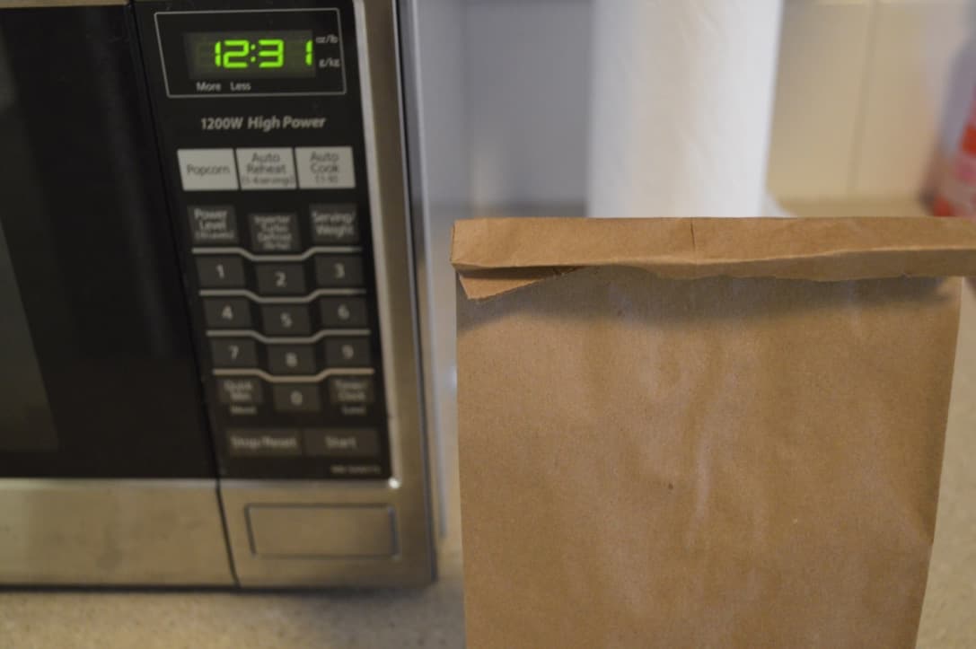 Brown paper bag for popcorn