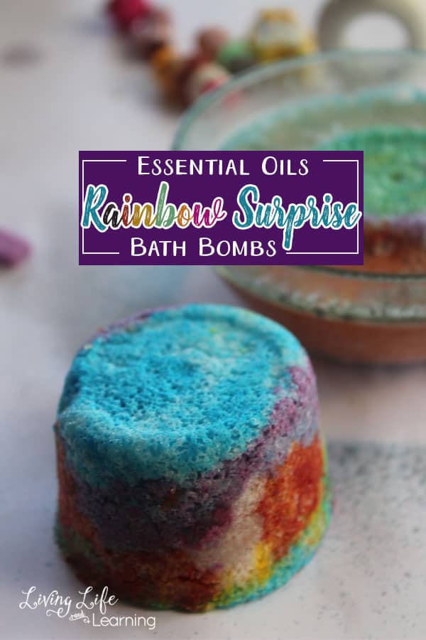 Essential oils rainbow surprise bath bombs