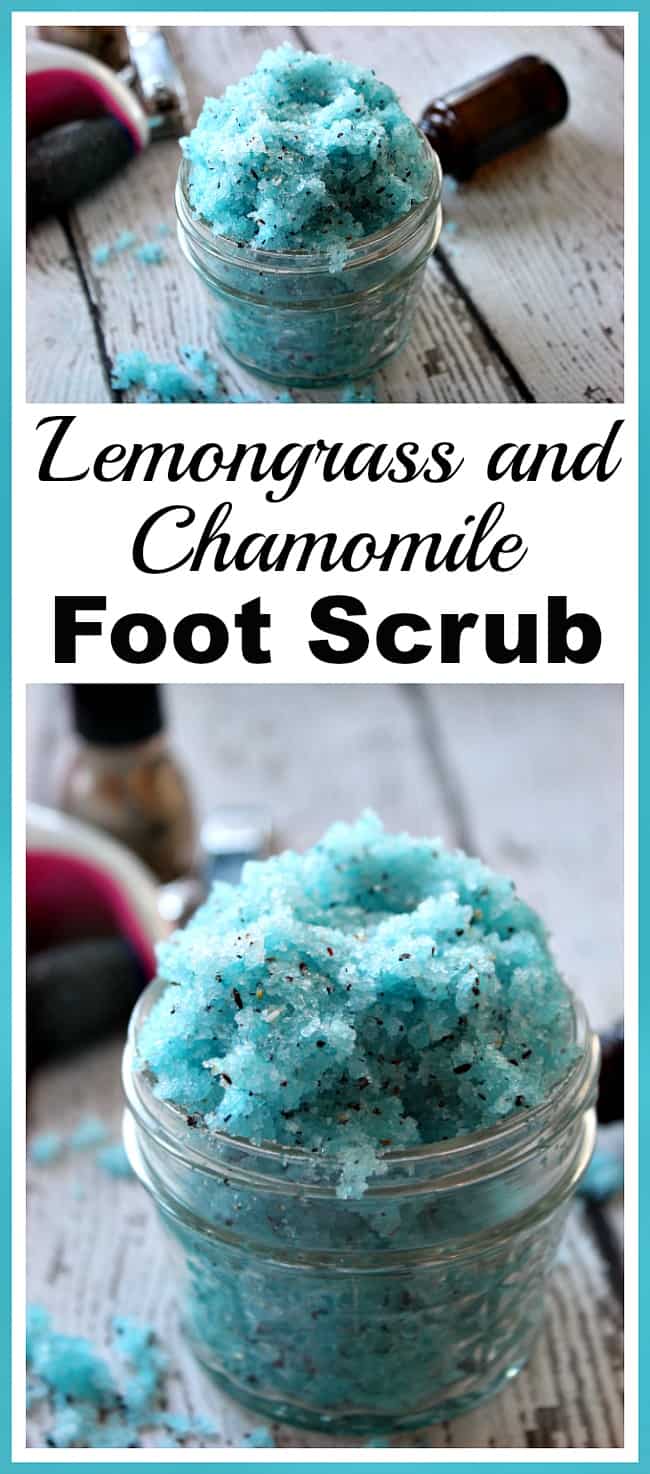 Lemongrass and chamomile foot scrub