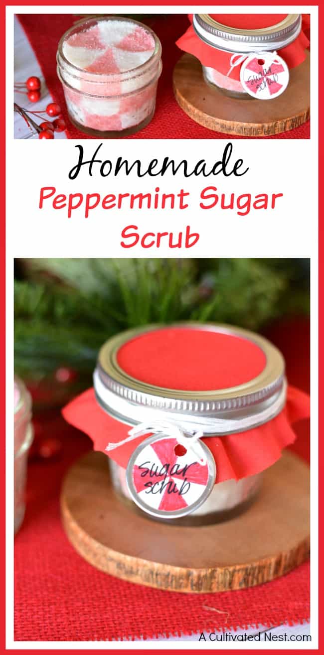 Homemade peppermint sugar scrub