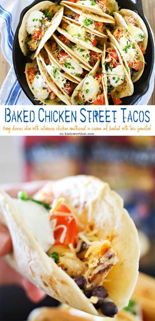 Baked chicken street tacos