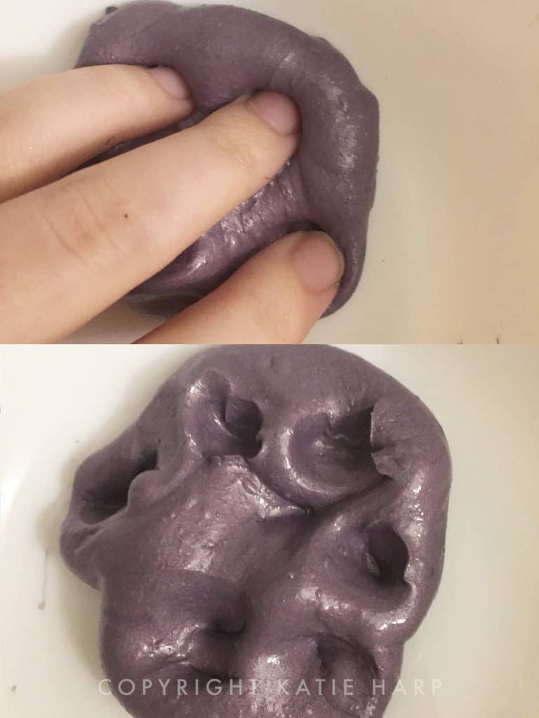 The completed eyeshadow slime