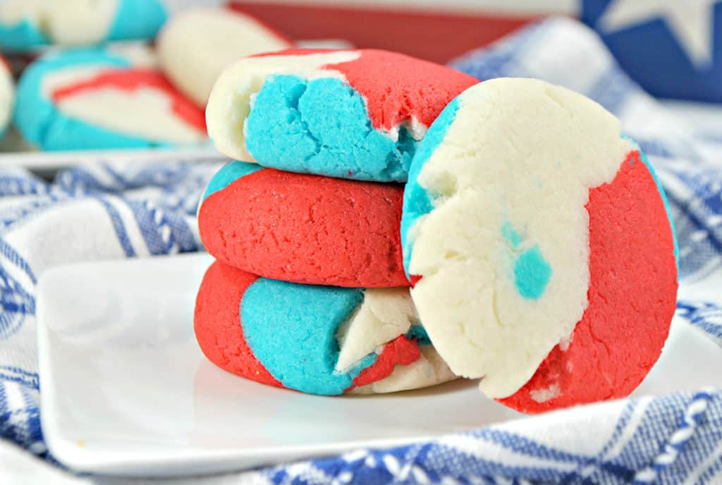 Patriotic red, white, and blue cookies