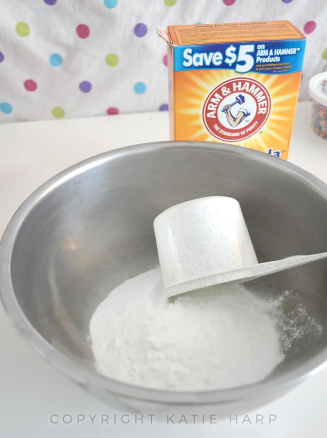 Add baking soda to a large mixing bowl