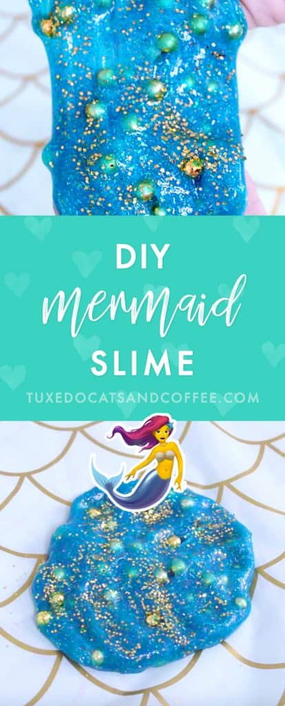 This fun DIY slime project uses glitter glue, gold glitter, and a few simple ingredients to create a beautiful and magical underwater-looking DIY mermaid slime. You can make it in just minutes!