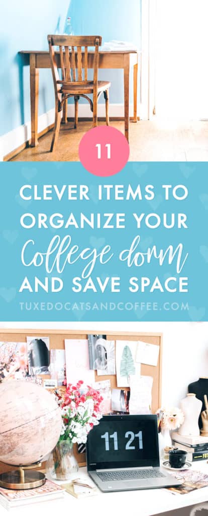 College dorm rooms are notoriously teeny tiny, plus you'll most likely be sharing one room with a roommate, so it can help to have some major space saving items and ideas in mind. Here are 11 items to help you organize your college dorm.