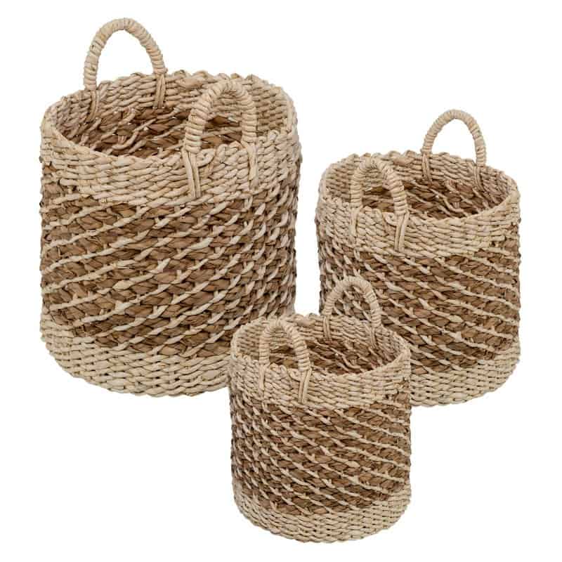 Wicker 3 piece nesting baskets
