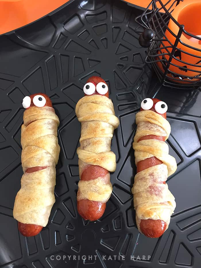 Cute hotdog mummies with eyeballs