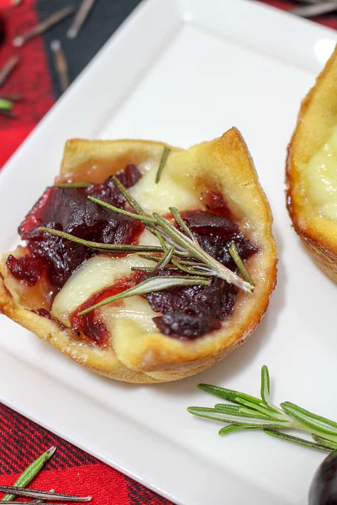 Warm cranberry and cheese bites